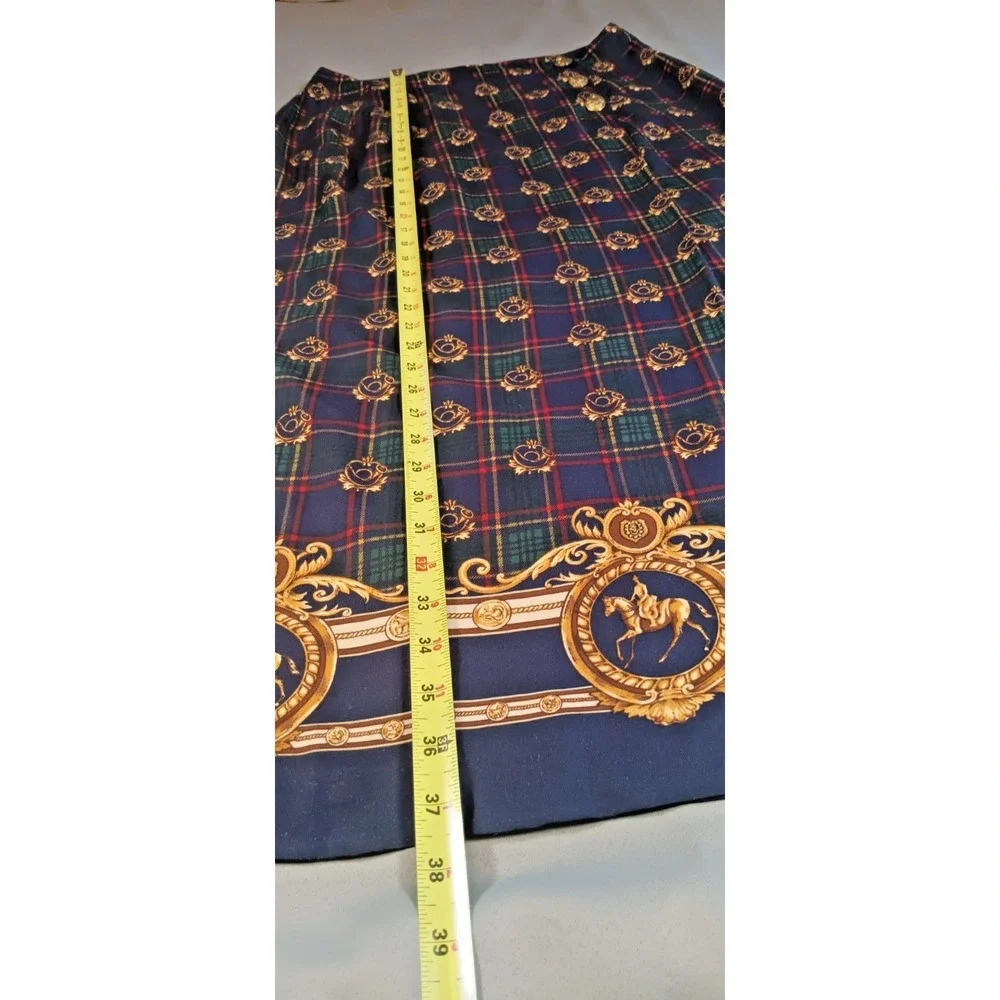 Vintage Womens maxi pencil wrap Skirt 14 old money preppy classic luxury horse